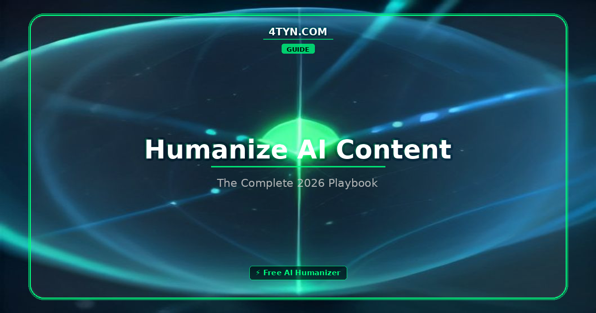 Humanize AI Content Guide Complete 2026 Playbook
